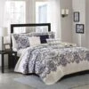 Cali 6 Piece Quilted Coverlet Set, Blue - King