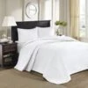 Madison Park MP13-1569 100 Percent Polyester Microfiber Bedspread Set; White - Queen