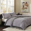 Madison Park MP10-1997 Norfolk Ultra Plush Comforter Mini Set; Grey- Full & Queen