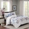 Madison Park MP13-2120 Luna 6 Piece Quilted Coverlet Set; Blue- Full & Queen
