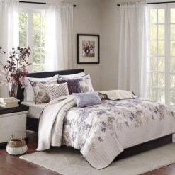 Madison Park MP13-2123 Luna 6 Piece Quilted Coverlet Set; Taupe - King & Cal King