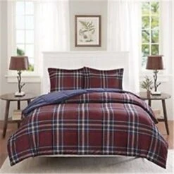 Madison Park BASI10-0400 Bernard 3M Scotchgard Down Alternative Comforter Mini Set; Red - King & California King