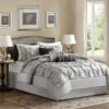 Madison Park MP10-2577 Laurel 7 Piece Comforter Set - Grey; Full