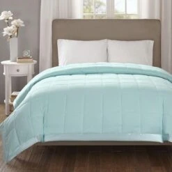 Madison Park MP51-2609 Cambria Premium Oversized Down Alternative Blanket - Aqua; King