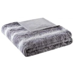 Zuri Oversized Faux Fur Throw, Grey - 60 X 70 In.