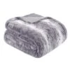Madison Park MP50-2920 Zuri Faux Fur Oversized Bed Throw; Grey - 96 X 80 In.