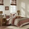 Madison Park MP10-3150 Taos 7 Piece Comforter Set; Queen - Spice