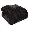 Madison Park MP50-1085 50 X 70 In. Oversized Ruched Fur Throw - Black