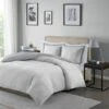 Madison Park MPE12-643 Hayden Reversible Stripe Duvet Cover Mini Set - Grey; Full & Queen Size