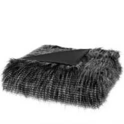 Madison Park MP50-4824 50 X 60 In. Faux Fur Throw; Black