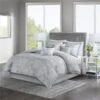 Madison Park MP10-5529 Nowell Cotton Sateen Comforter Set - Grey; Queen In 7 Piece