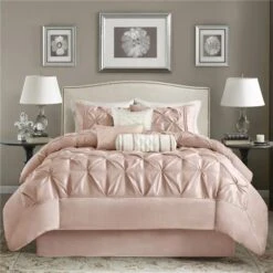 Madison Park MP10-5116 Vivian Comforter Set - Cal King; 7 Piece In Blush