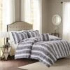 Zuri Faux Fur Comforter Set, King - Grey