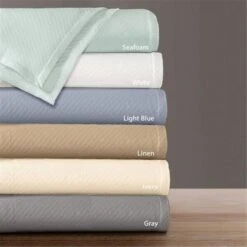 Premier Comfort Liquid Cotton Blanket, Blue - Full-Queen