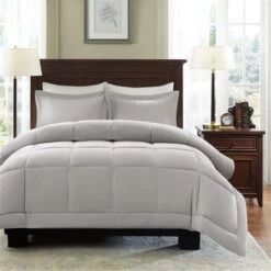 Sarasota Microcell Down Alternative Comforter Mini Set - Grey, Full And Queen