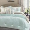 Amherst 7 Piece Comforter, Aqua, Cal King, 7PK