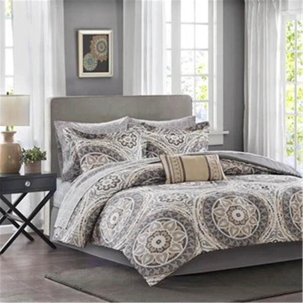 Madison Park 100 Percent Polyester Microfiber Printed Serenity 9 Piece Comforter Set, Taupe - King 1 Madison Park 100 Percent Polyester Microfiber Printed Serenity 9 Piece Comforter Set, Taupe - King