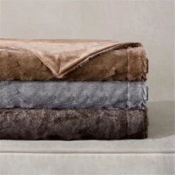 Zuri Oversized Faux Fur Throw, Tan - 60 X 70 In.