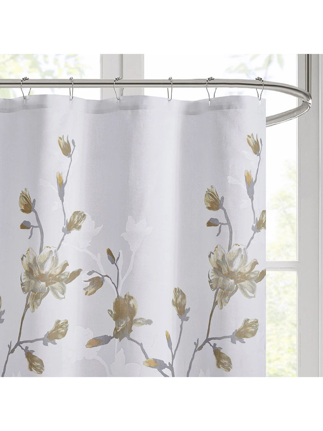 Magnolia Devore Floral Shower Curtain 5 Magnolia Devore Floral Shower Curtain - Image 5