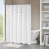 Finley Waffle Weave Button Shower Curtain
